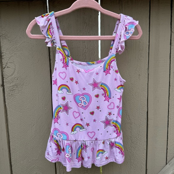 NWOT Posh Peanut Barbie Star Power Ruffled Tank - Picture 1 of 4